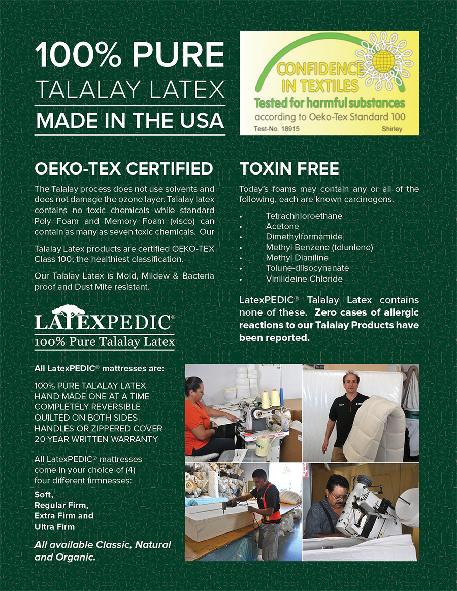 Tempe natural organic latex adjustable bed mattresses